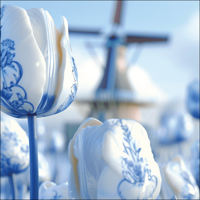 Blueware Tulips